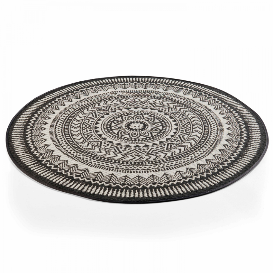 Tapis rond d'extérieur avec motif MANDALA
