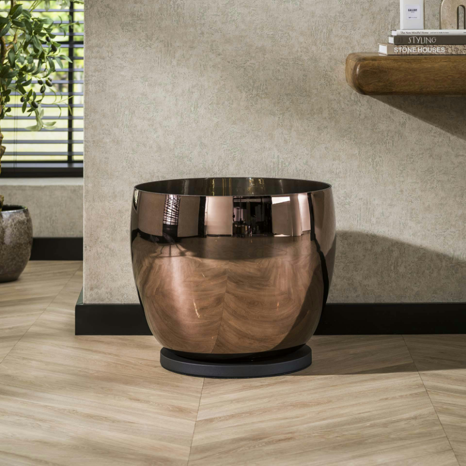 Lampe de salon moderne avec vasque en verre cuivré 41 cm NIAGARA