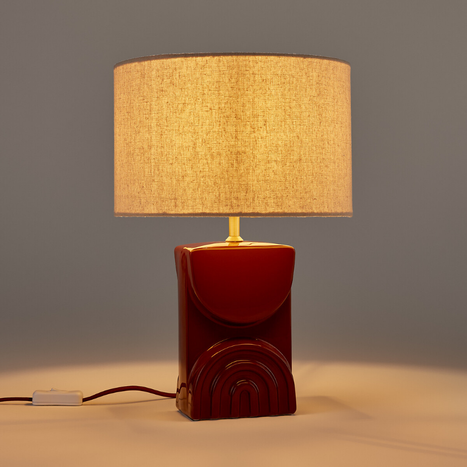 Lampe à poser céramique et lin, Topia