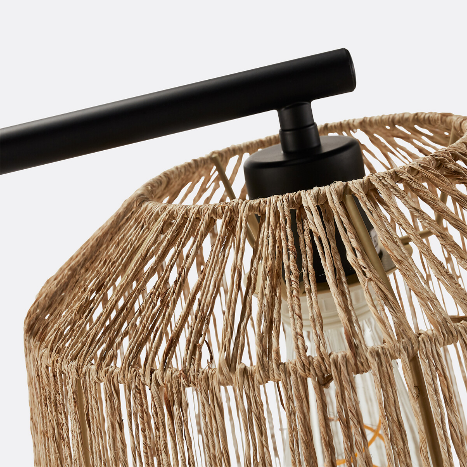 Lampadaire métal fer et chanvre, Yaku