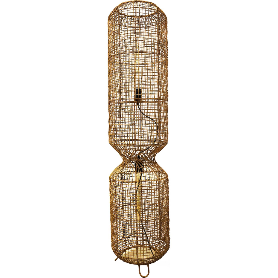 Lampadaire en rotin forme ronde