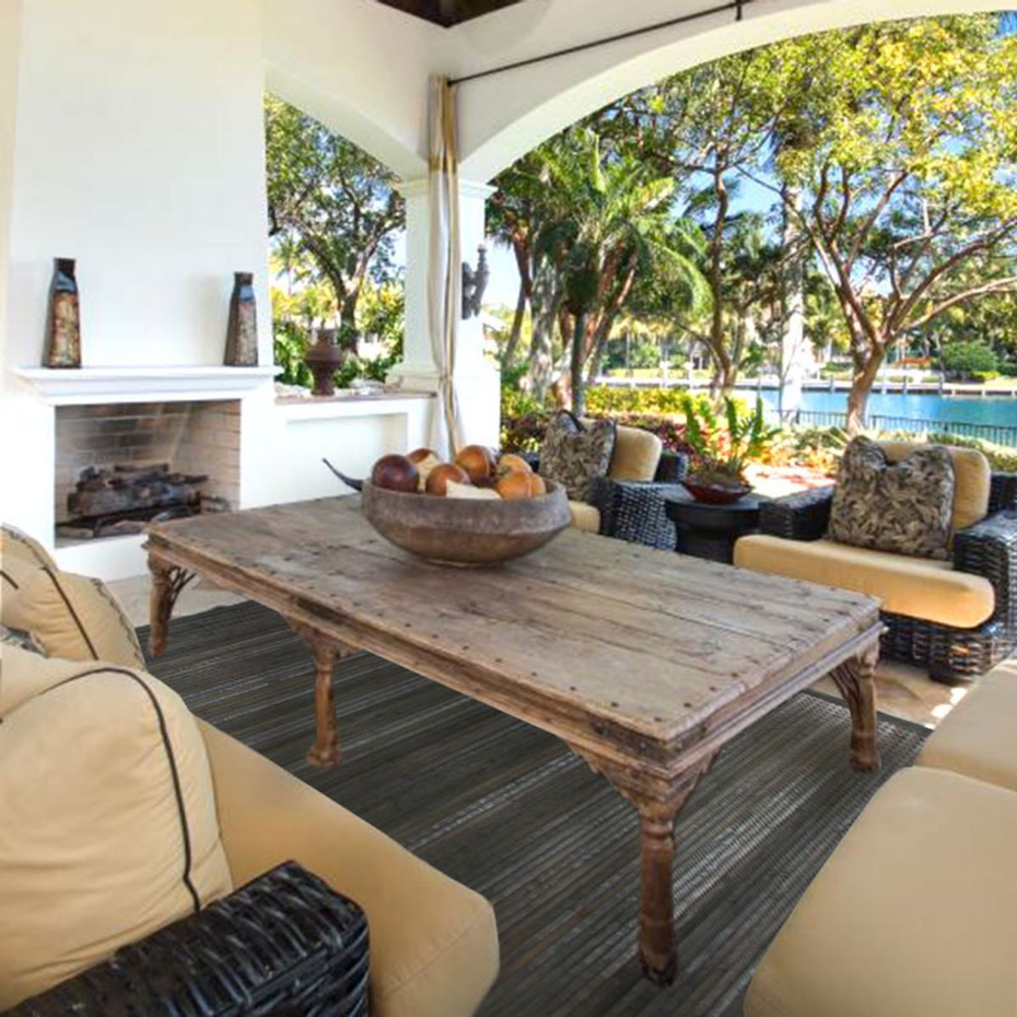 Tapis en bambou larges lattes ganse SOLO BAMBOO
