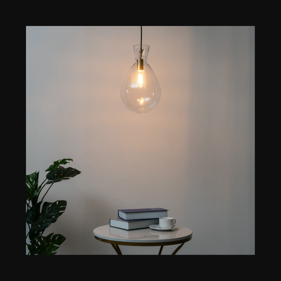 Suspension goutte verre clair - GABRIELA