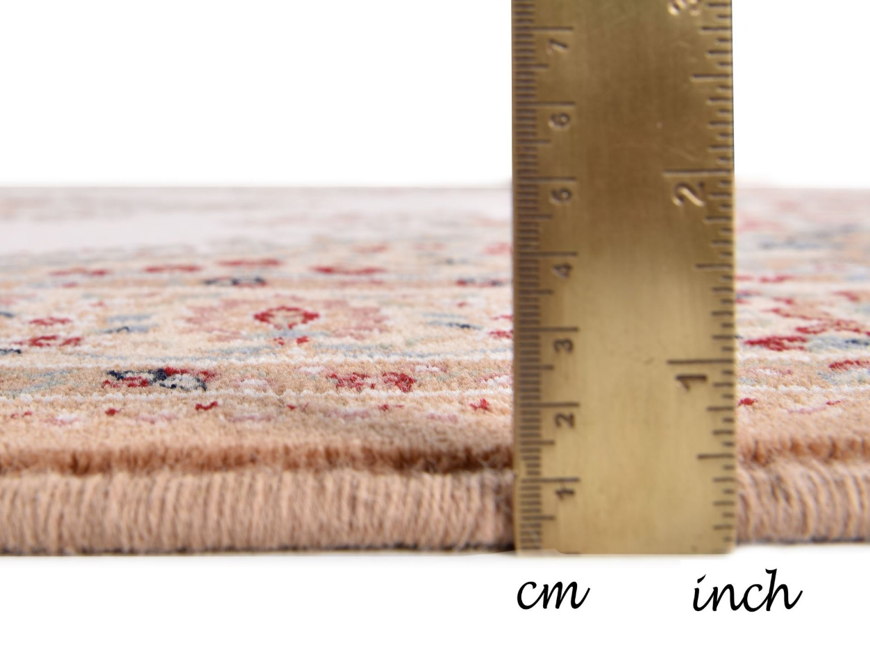 Tapis d'orient floral Dolna tissé laine naturelle