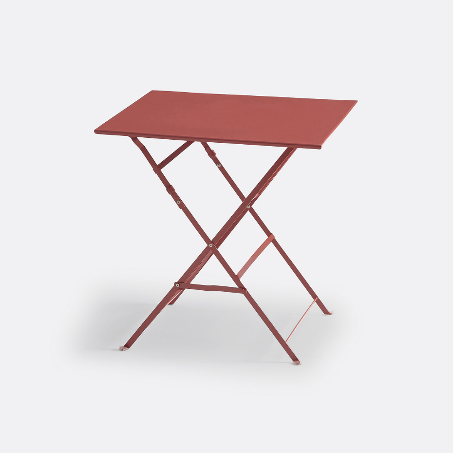 Table pliante carrée en métal fer, Ozevan