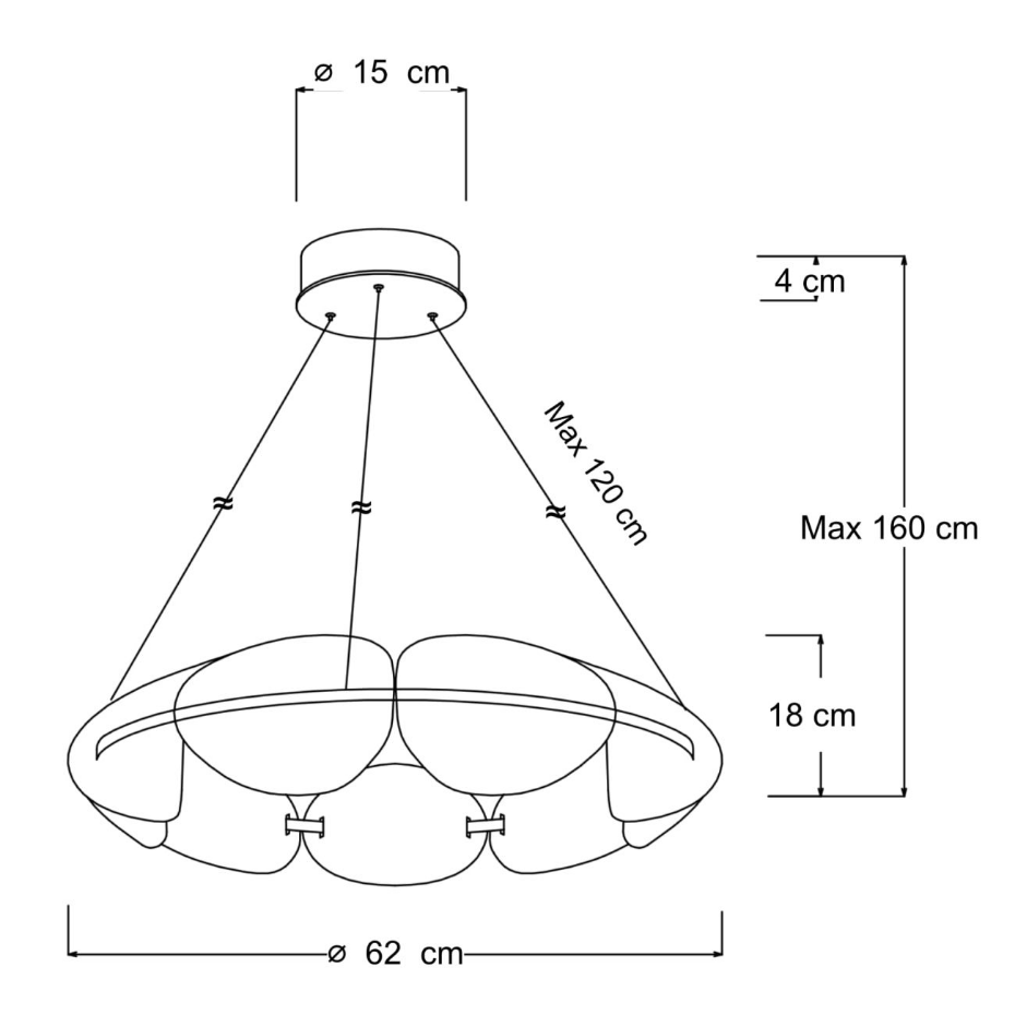 Suspension LED capsule galbée - CRISTALIA