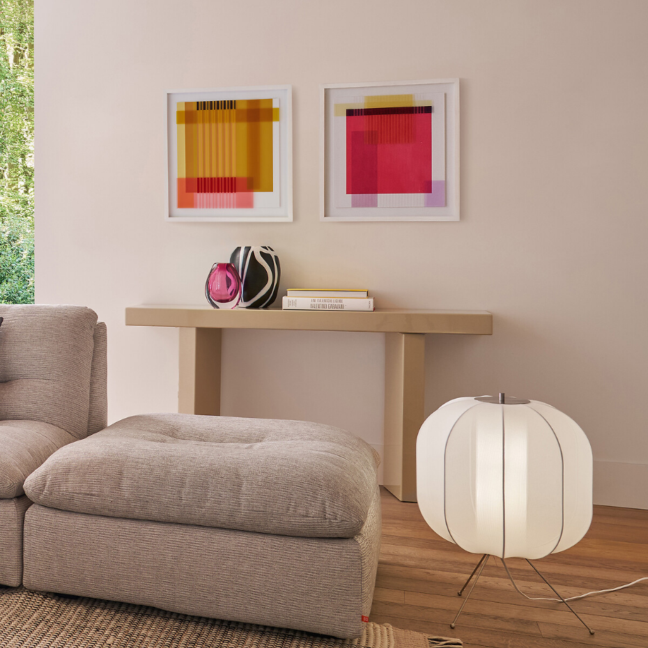 Lampe de sol, lampion en maille, Satchi