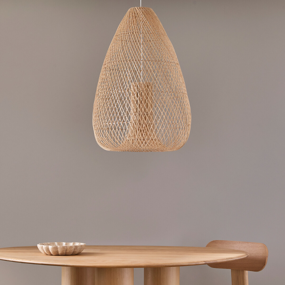 Suspension en rotin tressé, diamètre 56 cm, TITOU