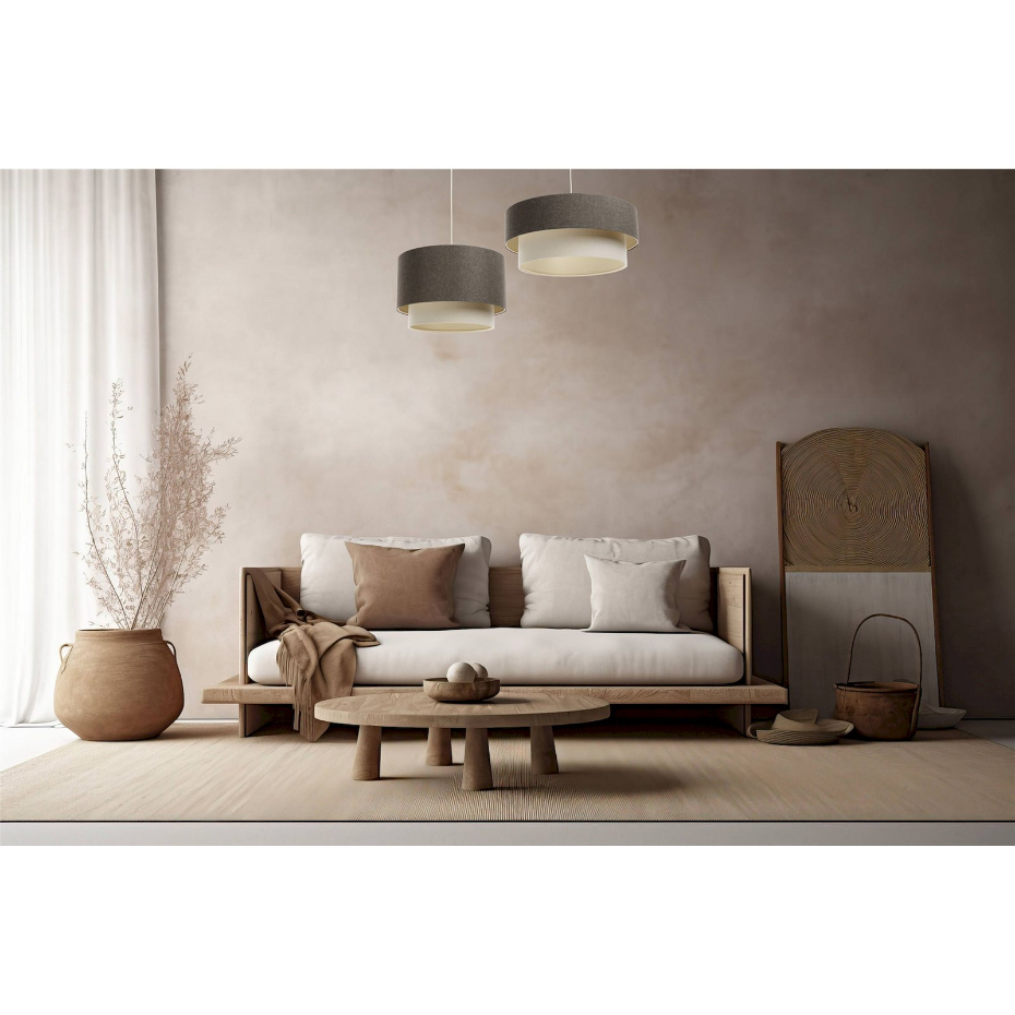 Suspension ronde en tissu style boho elegant