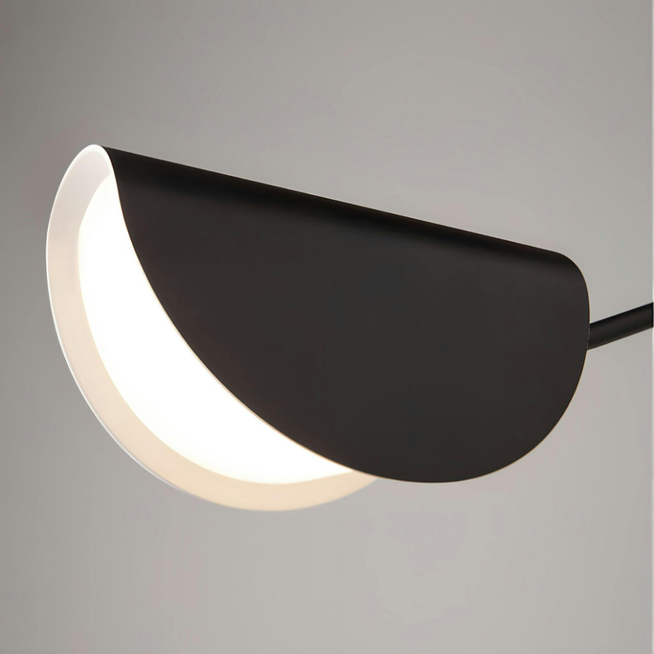 Applique murale noire – abat‑jour plié, bras orientable LENORE
