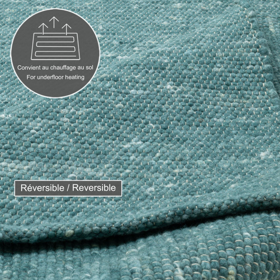 Tapis réversible en laine foulée tissé à la main aux couleurs vives - Alpen