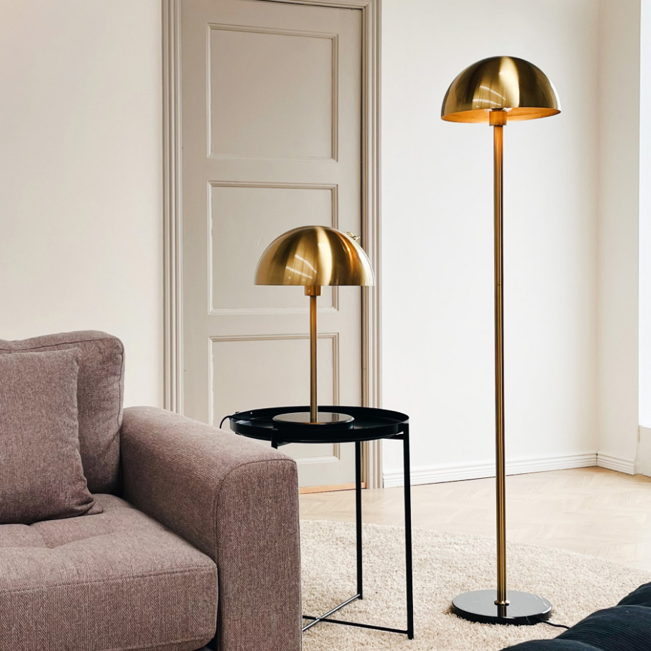 Lampadaire en Métal brass/marble Menton