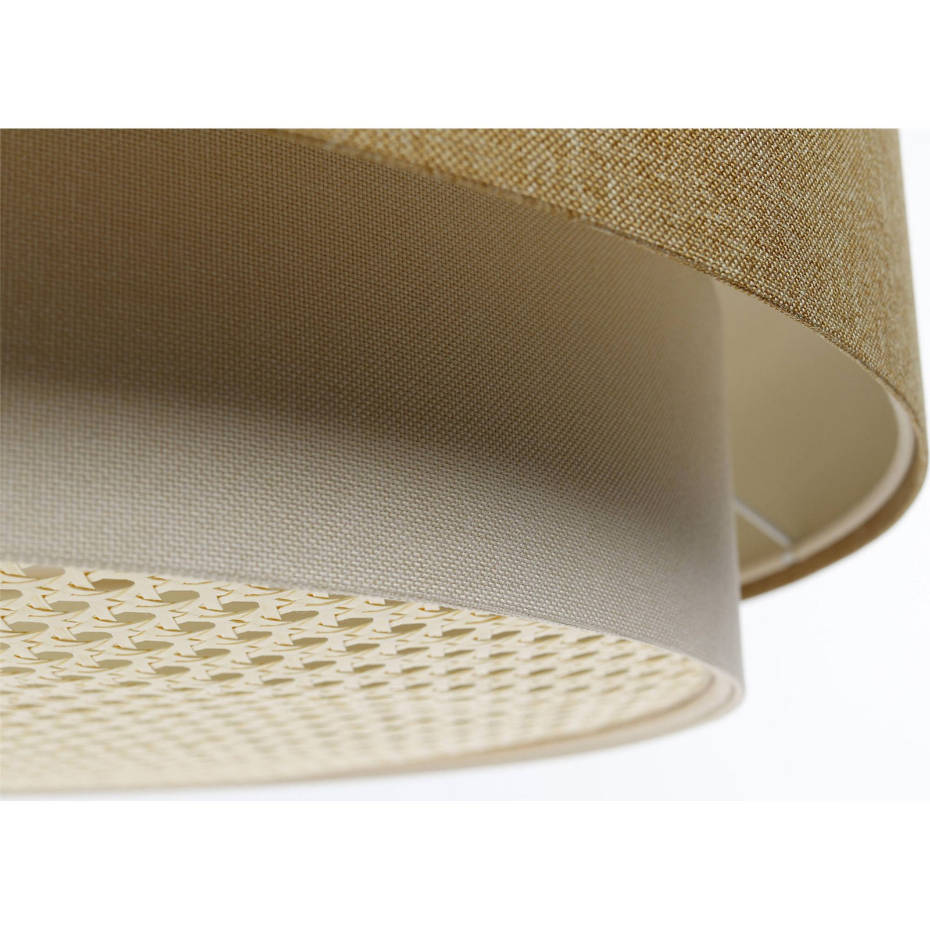 Suspension ronde en tissu et rotin Boho Elegant