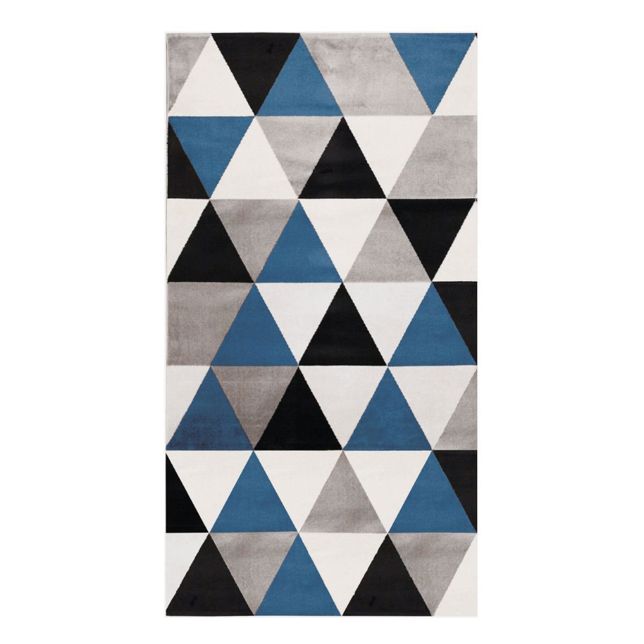 Tapis salon toucher laineux motif triangles  GEO SCANDI