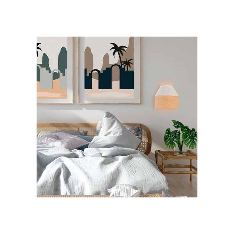 Applique Minorca Blanc Raphia Coton Blanc
