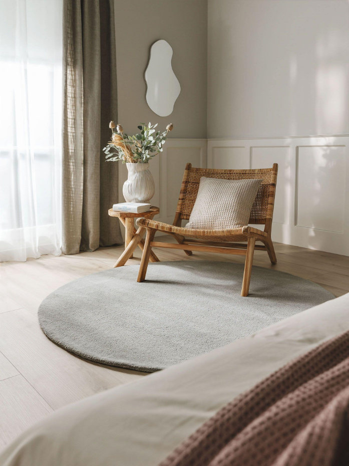 Tapis rond de laine tufté main BENT