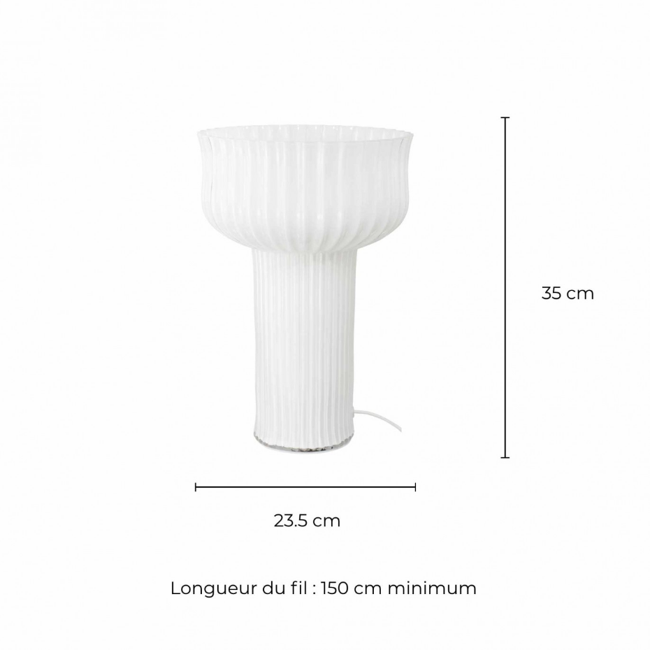 Lampe à poser en verre strié, NEMONE