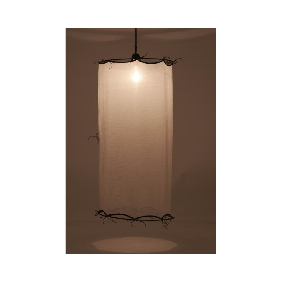Abat-jour pour suspension en coton Riad Petit Blanc