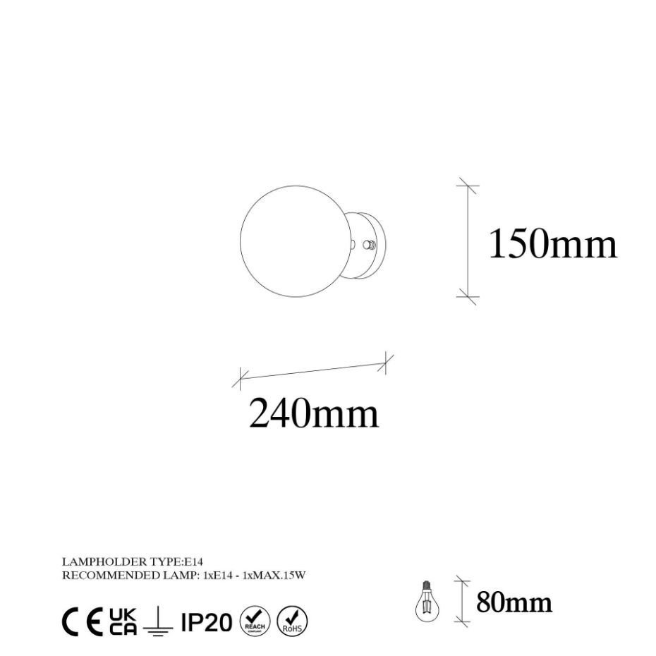 Applique murale globe moderne SIERRE
