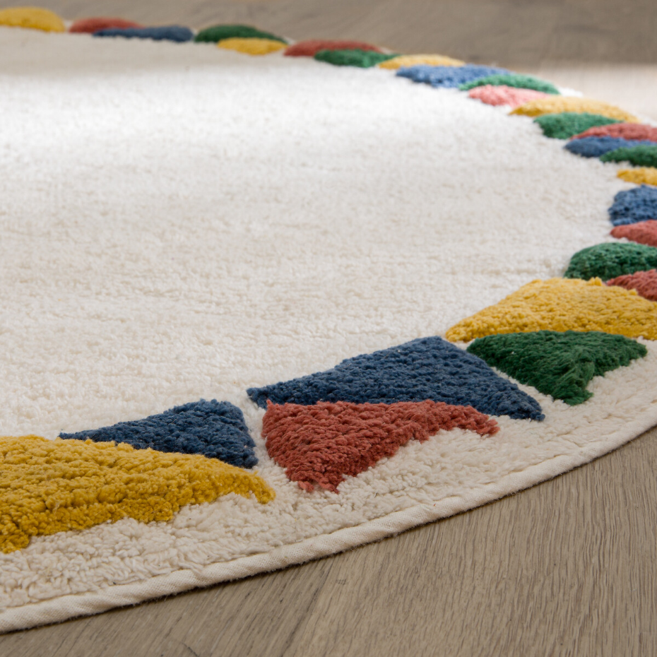 Tapis enfant rond en coton bio, Trikony