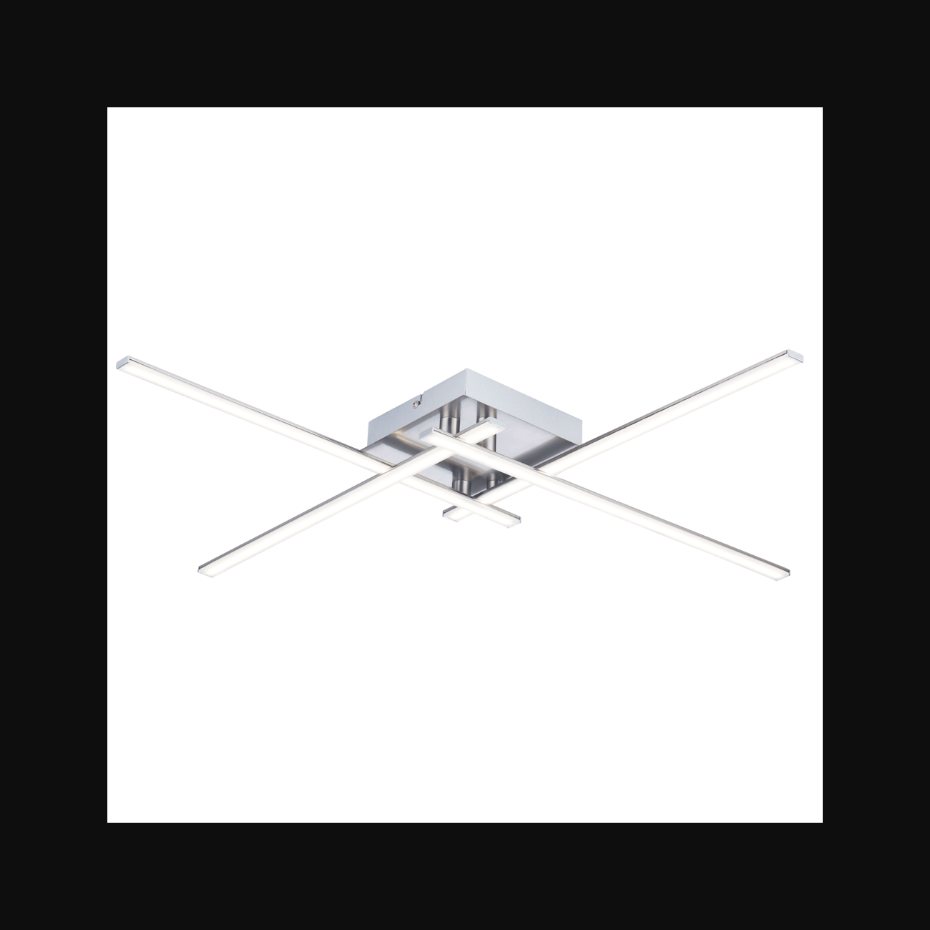 Plafonnier LED 4 bras nickel mat - YUNA