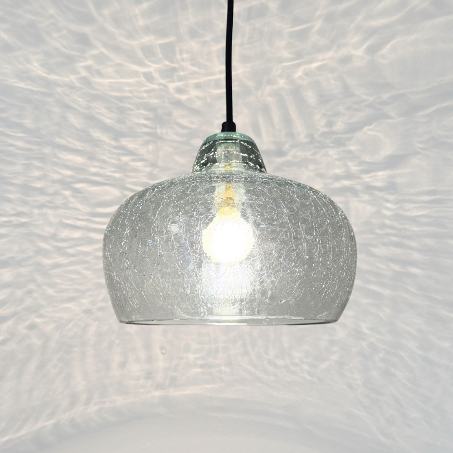 Suspension en verre soufflé craquelé, IRIS