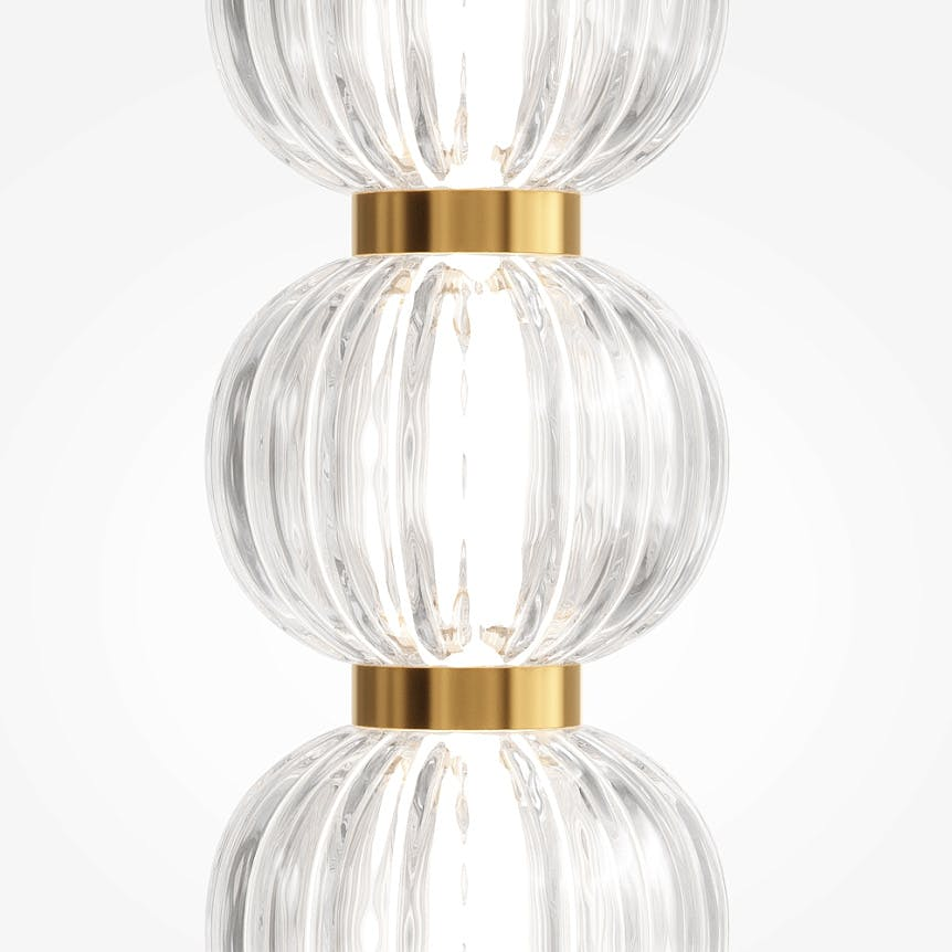 Lampadaire salon en verre - LED, perles ciselées BELLA