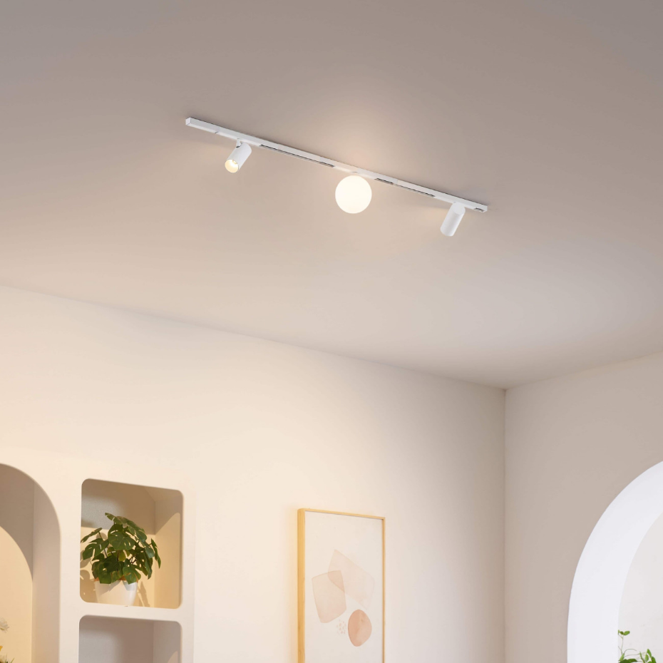 Kit rail LED 2 spots + 1 boule verre - LYNE