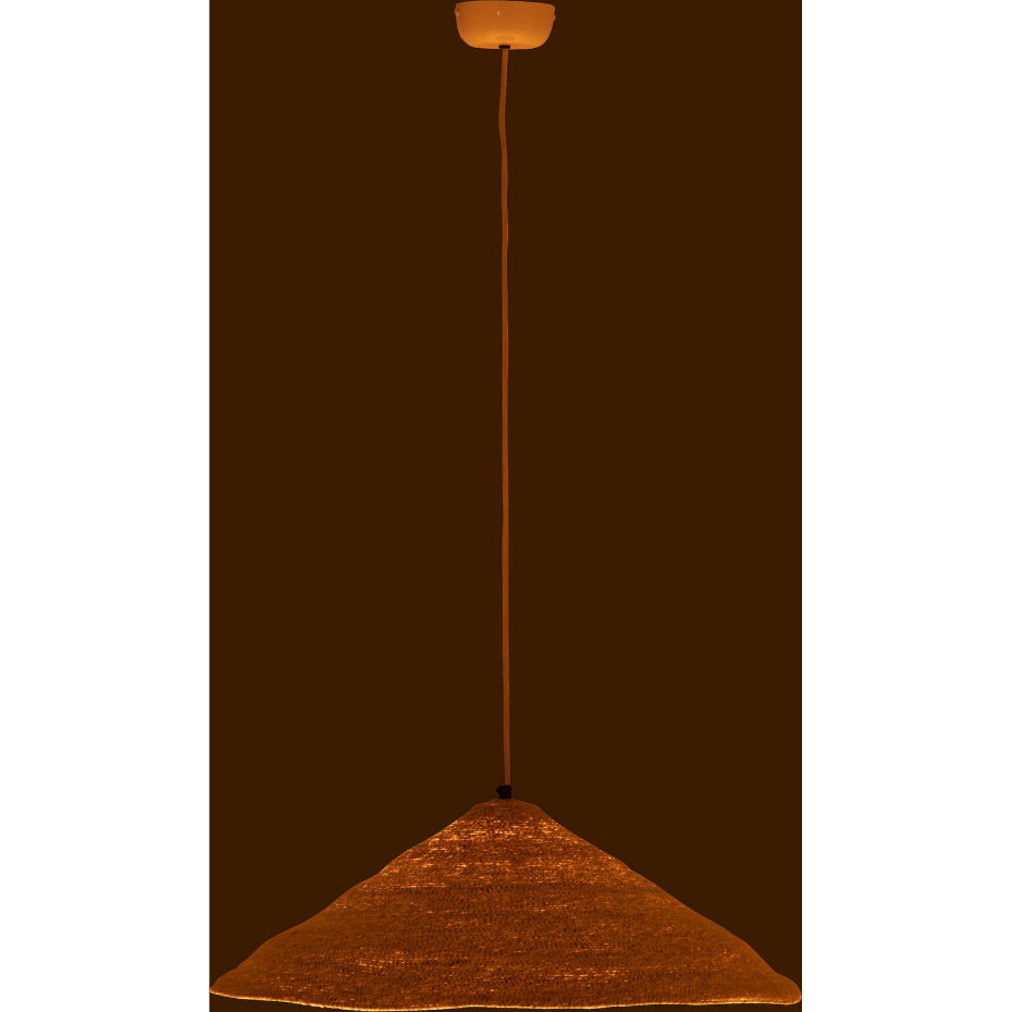 Suspension en rotin forme chapeau ronde