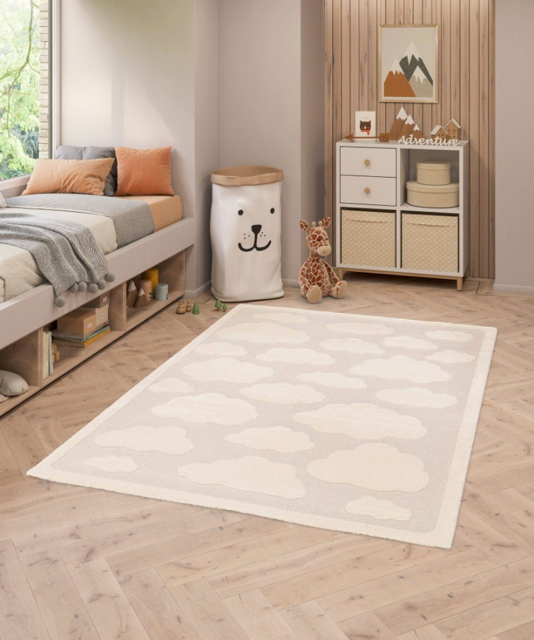 Tapis enfant avec effet relief NUAGES