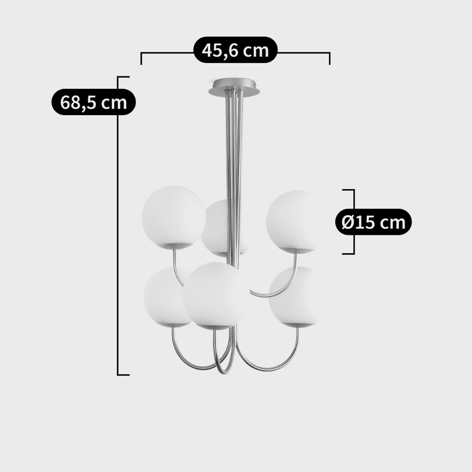 Suspension laiton et verre opaline, Moricio