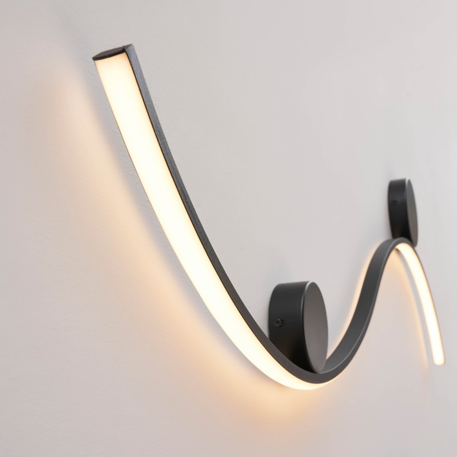 Applique LED noire vague - CURVA