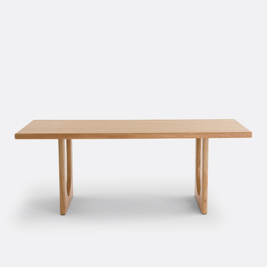Table à manger, rectangulaire, chêne et plaqué, 6 à 8 couverts, DOUVE