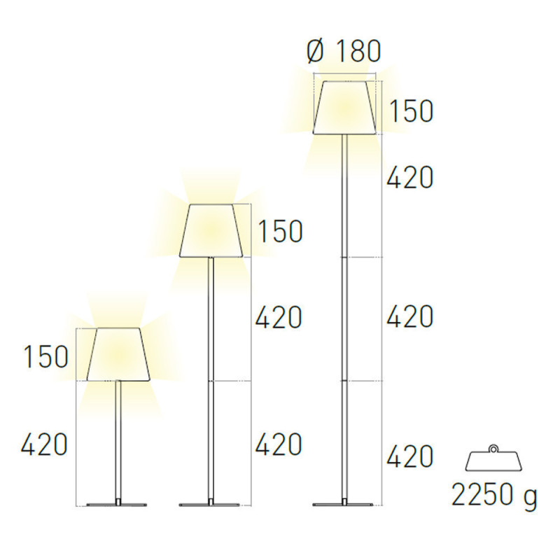 Lampe sans fil extérieur 3 en 1 Altea blanc