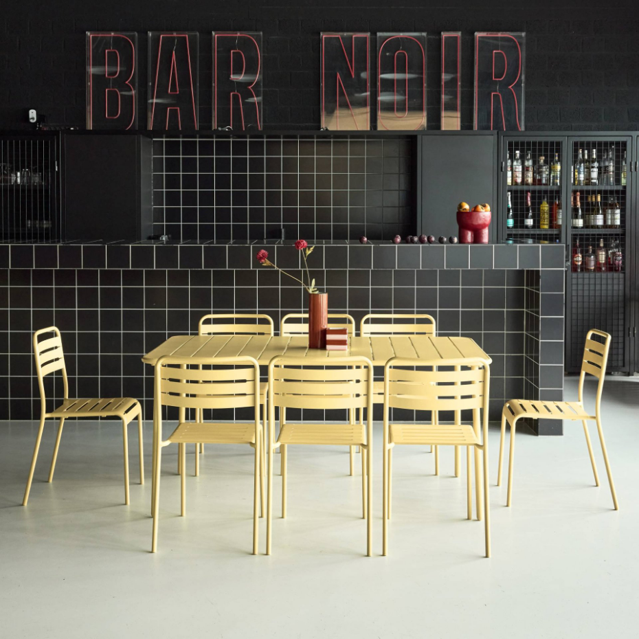 Table de jardin métal + 8 assises AMÉLIA