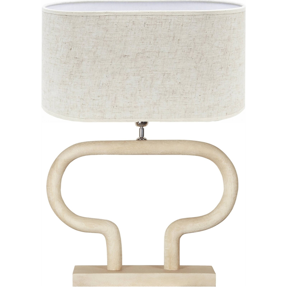Lampe de table en bois avec abat-jour en tissu