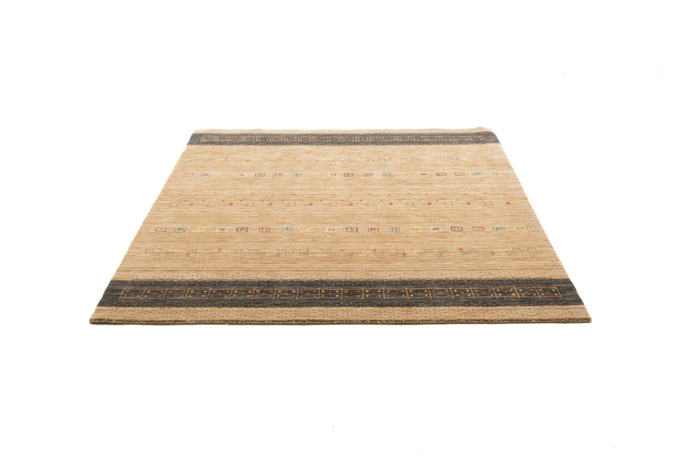 Tapis salon gabbeh Lori Dream Gold tissé main