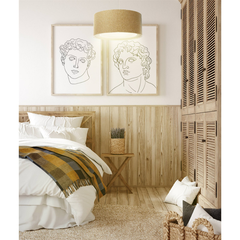 Suspension ronde en tissu Boho Elegant