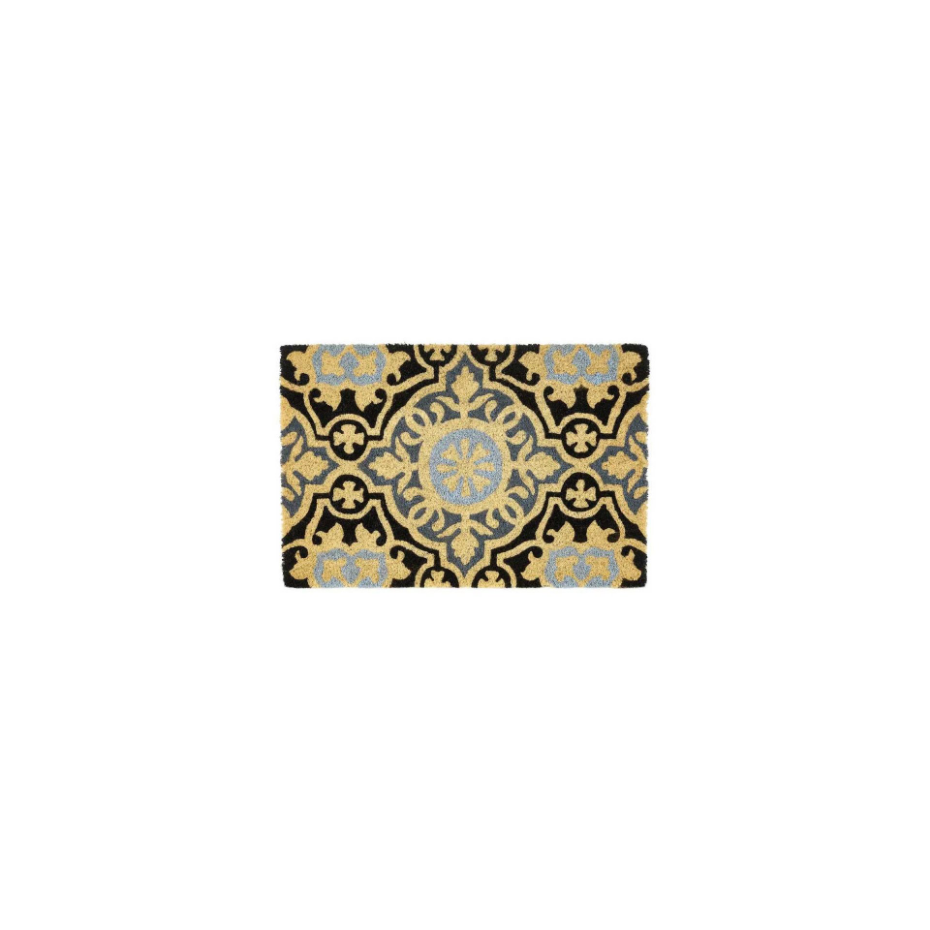 Paillasson Coco Gris Façon Carreaux de Ciment - 60x40x1.5cm