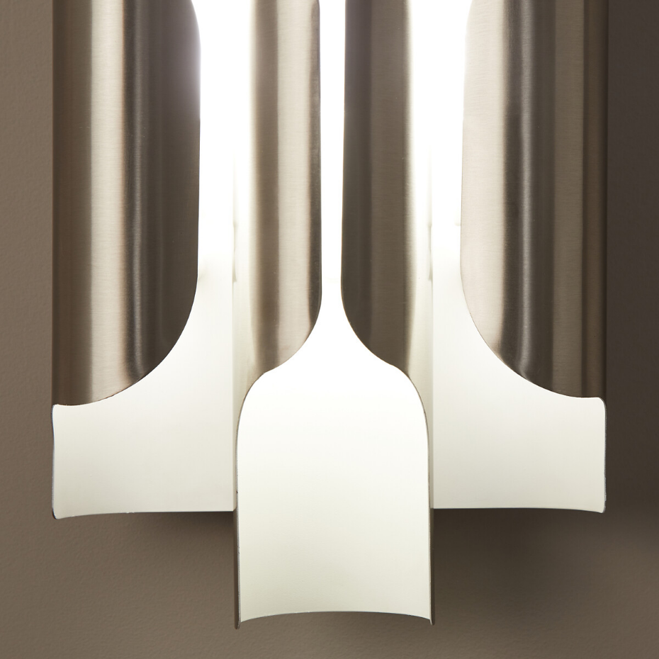 Applique métal fer, nickel satiné, Henrio