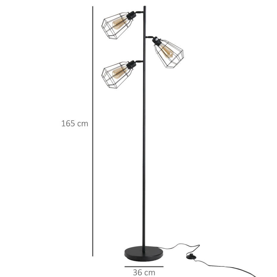 Lampadaire design industriel 3 abat-jours