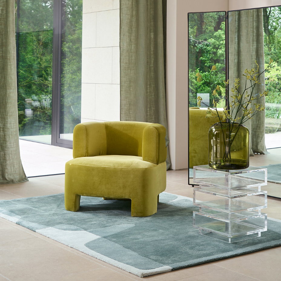Tapis en lyocell et laine, tufté main, Caldera