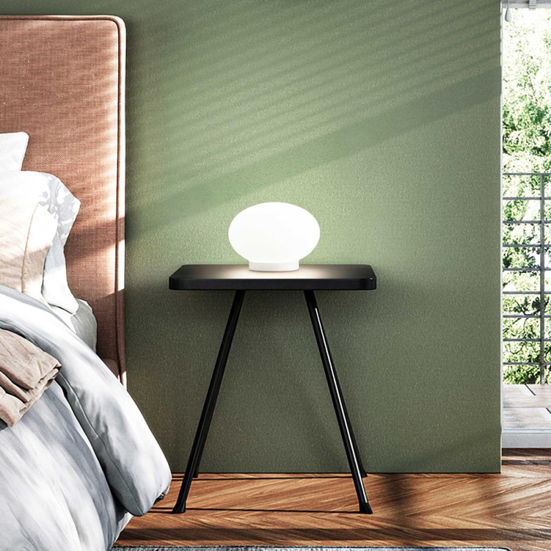 Lampe De Chevet Yoga En Verre Souffle Blanc Depoli
