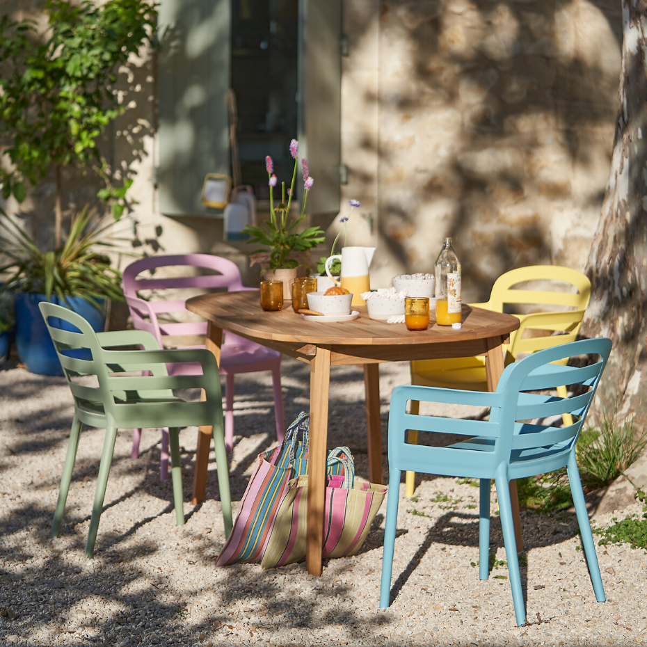Table de jardin en acacia, 8 couverts, Nouska