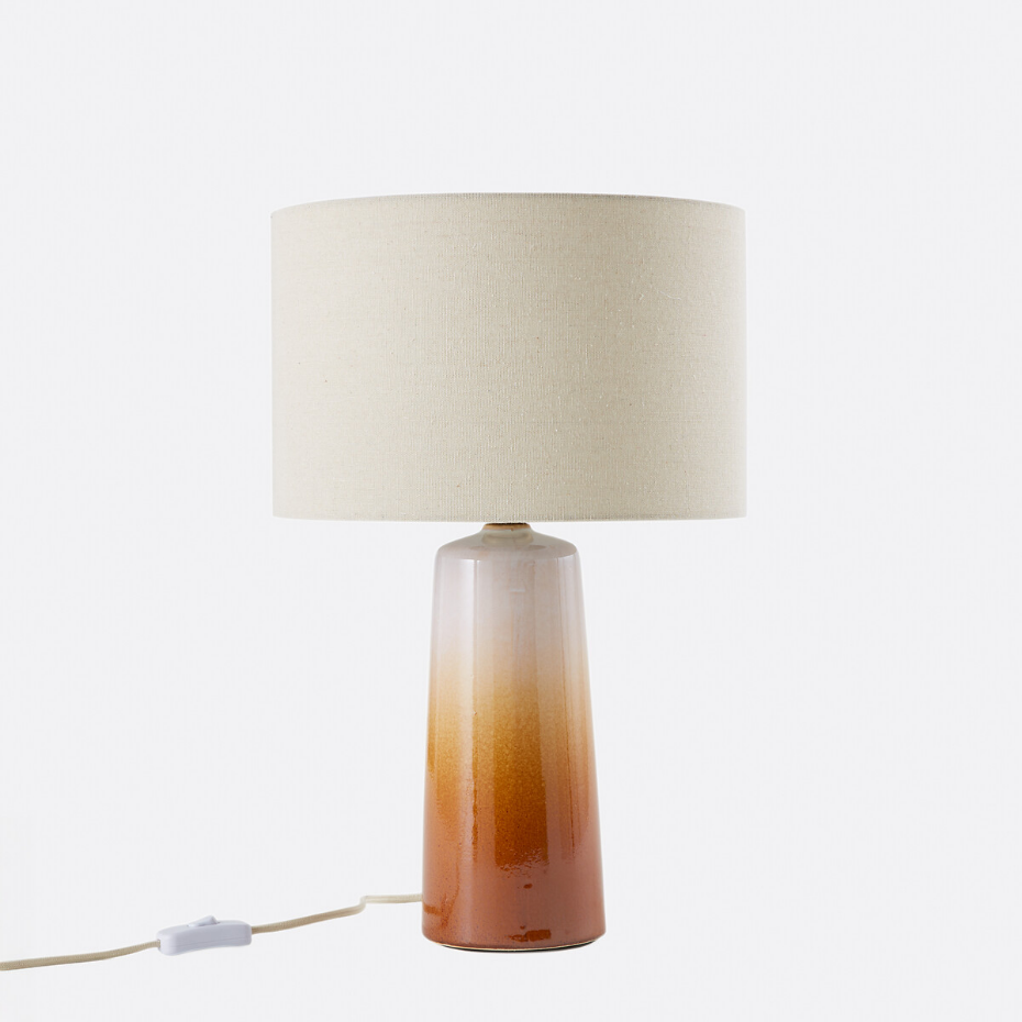 Lampe à poser céramique et lin hauteur 47 cm, Grezza