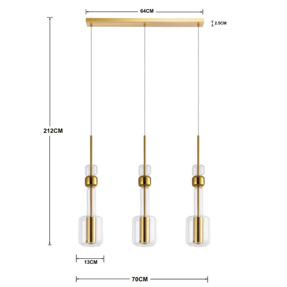 Suspension en verre et acier, CANDY BAR