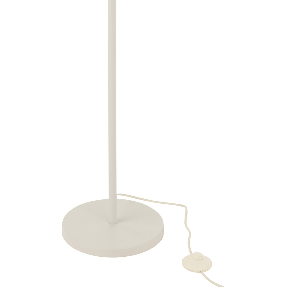 Lampadaire rond en métal et rotin
