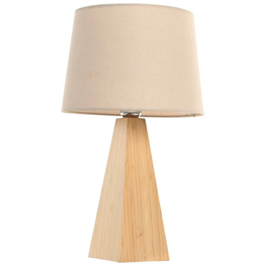 Lampe à poser en bambou et abat-jour lin 30x30x51cm