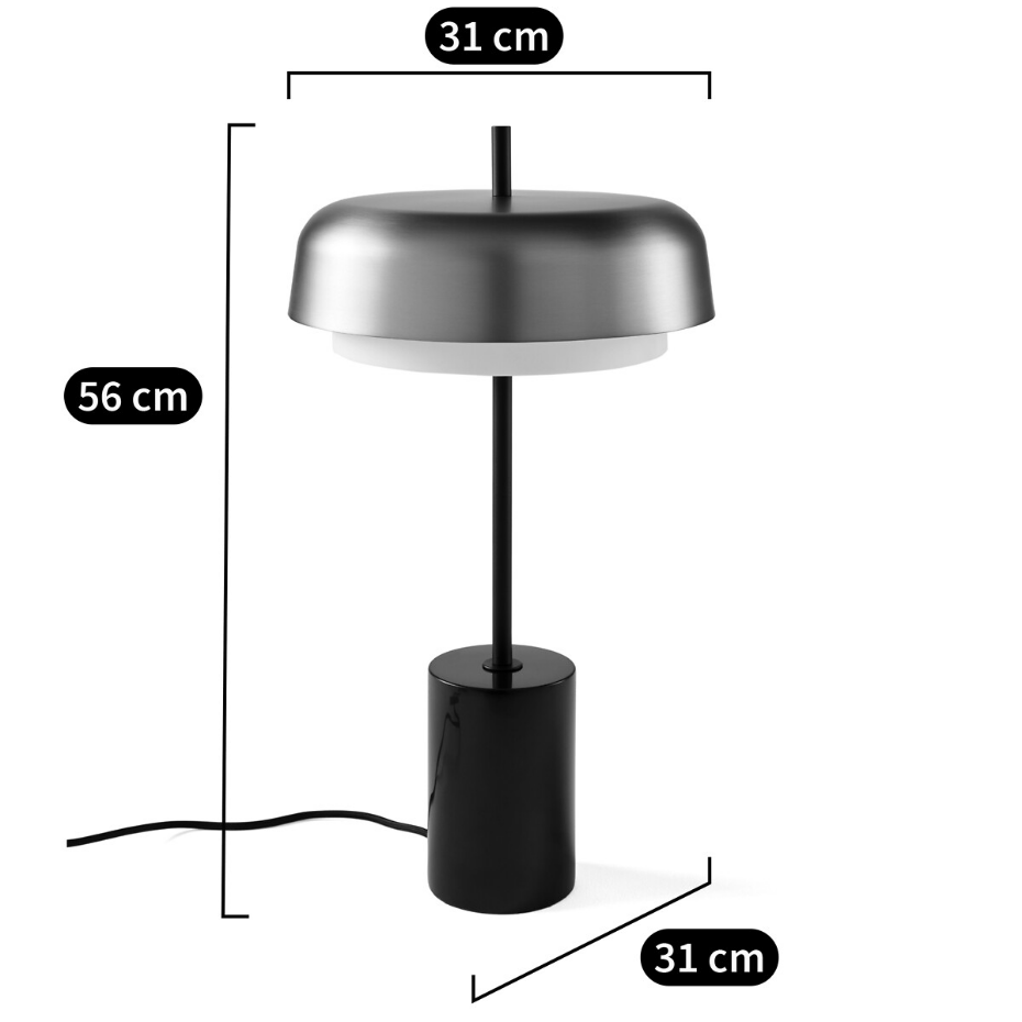 Lampe droite métal et marbre, Clepsos