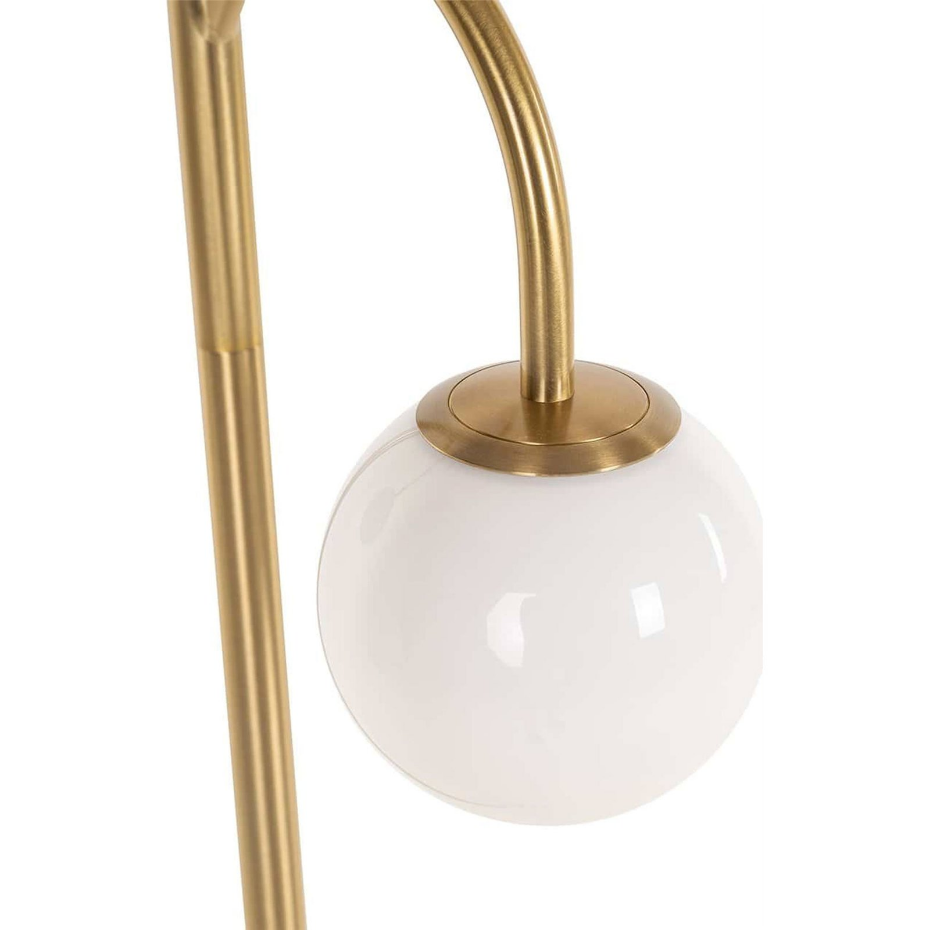 Lampadaire rond en fer avec globe en verre et base en marbre